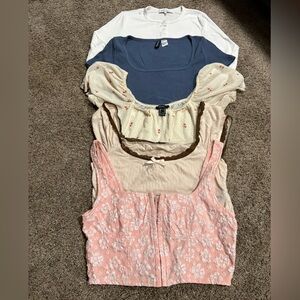 Women's Tops - White, Blue, Beige, Pink